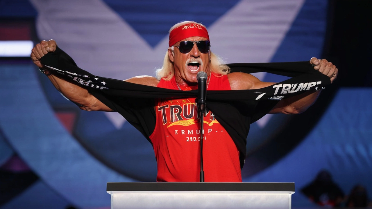 Hulk Hogan wywołuje sensację przed przemówieniem Donalda Trumpa, zrywając koszulkę i wzywając do Trumpizmu